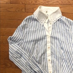 Escada Striped Button Down Shirt